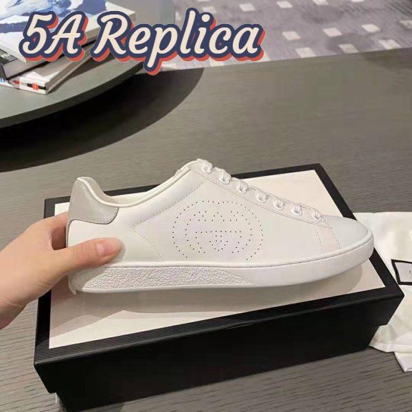 Replica Gucci GG Unisex Ace Sneaker with Interlocking G White Leather 7