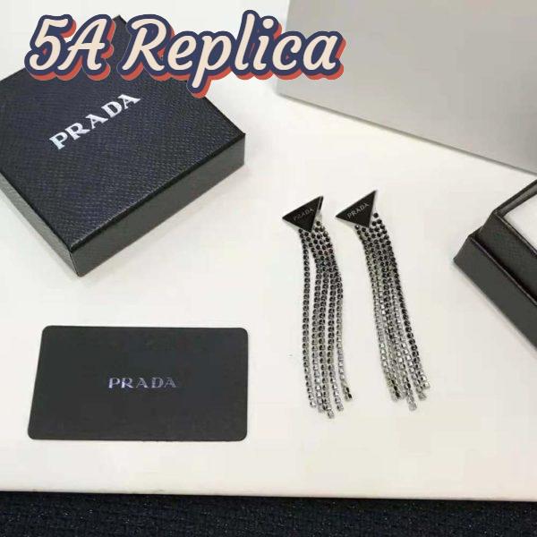 Replica Prada Women Prada Symbole Drop Earrings-Black 3