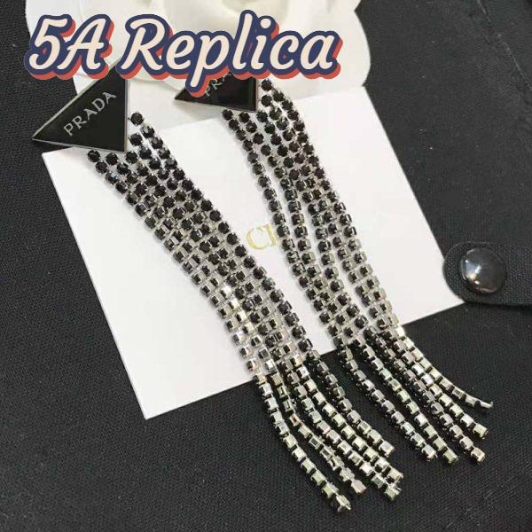 Replica Prada Women Prada Symbole Drop Earrings-Black 6