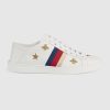 Replica Gucci Unisex Ace Sneaker with GG Apple in White Leather 2 cm Heel 16