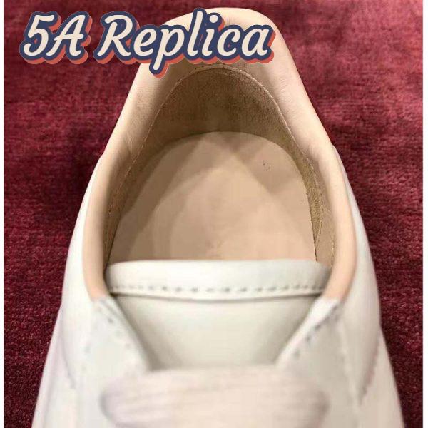 Replica Gucci Unisex Ace Sneaker with Gucci Stripe in White Leather Rubber Sole 9
