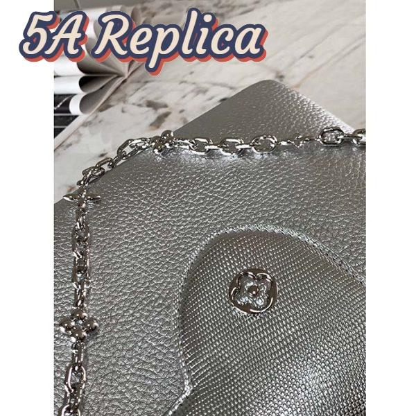 Replica Louis Vuitton LV Women Capucines BB Handbag Etain Metallic Gray Taurillon Leather 10