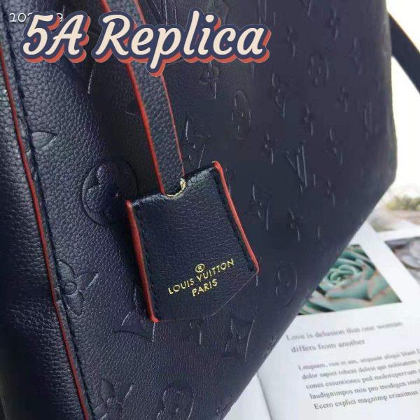 Replica Louis Vuitton LV Women Montaigne MM Handbag Monogram Empreinte Leather-Navy 9