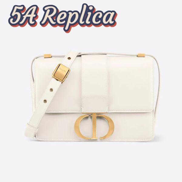 Replica Dior Women 30 Montaigne Bag Des Vents Box Calfskin-White 2