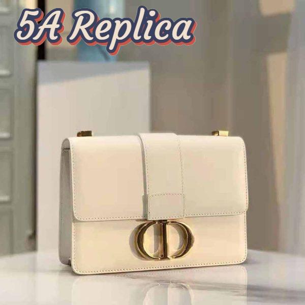 Replica Dior Women 30 Montaigne Bag Des Vents Box Calfskin-White 4