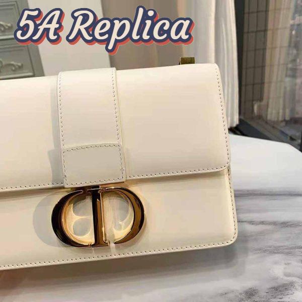 Replica Dior Women 30 Montaigne Bag Des Vents Box Calfskin-White 10