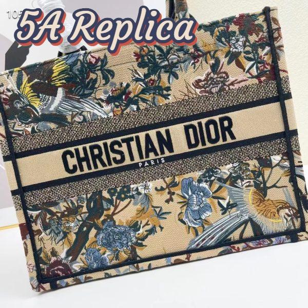Replica Dior Women CD Medium Book Tote Beige Multicolor Jardin D’Hiver Embroidery 6