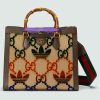 Replica Gucci Unisex Adidas x Gucci Diana Medium Tote Bag Multicolor Velvet GG Trefoil Canvas
