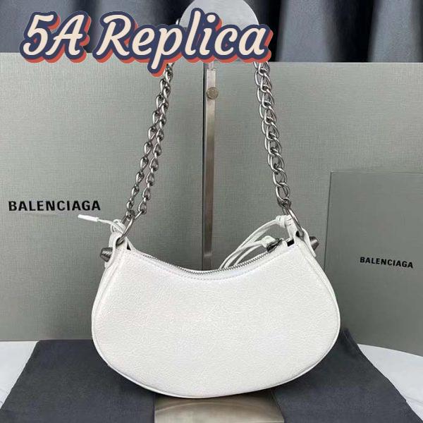 Replica Balenciaga Women BB Le Cagole XS Shoulder Bag White Arena Lambskin 6
