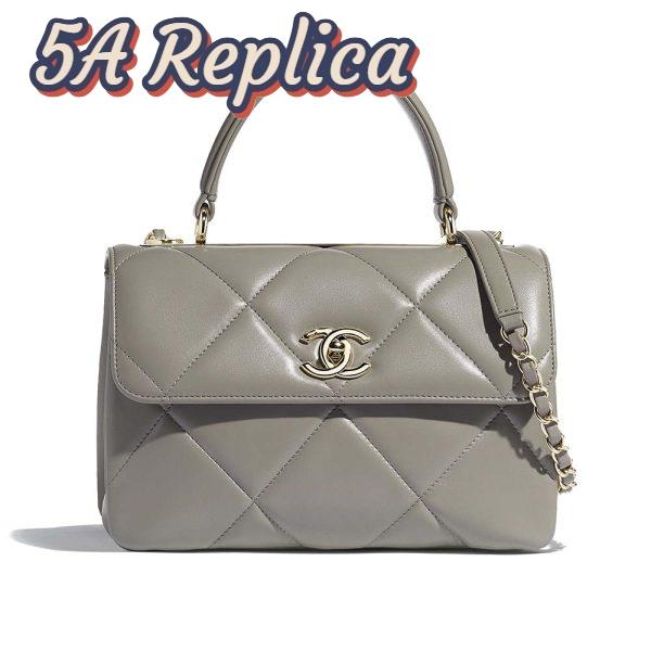 Replica Chanel Women Small Flap Bag with Top Handle in Lambskin Leather