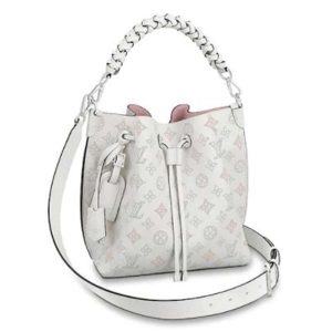 Replica Louis Vuitton LV Unisex Muria Bucket Bag Snow White Mahina Perforated Calf Leather 2