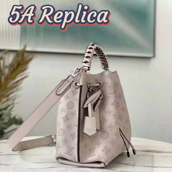 Replica Louis Vuitton LV Unisex Muria Bucket Bag Snow White Mahina Perforated Calf Leather 4