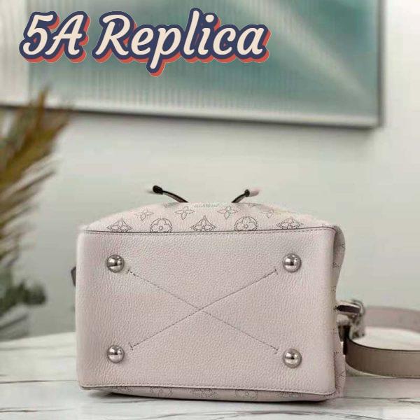 Replica Louis Vuitton LV Unisex Muria Bucket Bag Snow White Mahina Perforated Calf Leather 6