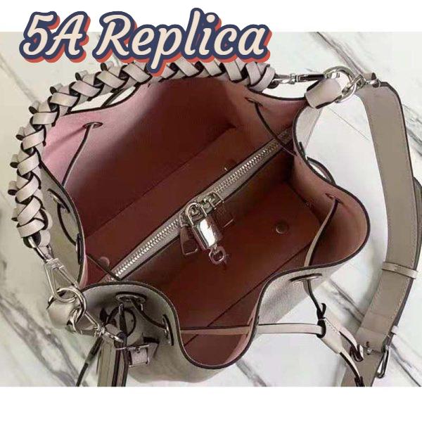 Replica Louis Vuitton LV Unisex Muria Bucket Bag Snow White Mahina Perforated Calf Leather 7