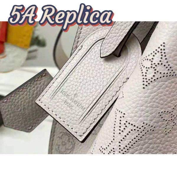 Replica Louis Vuitton LV Unisex Muria Bucket Bag Snow White Mahina Perforated Calf Leather 8