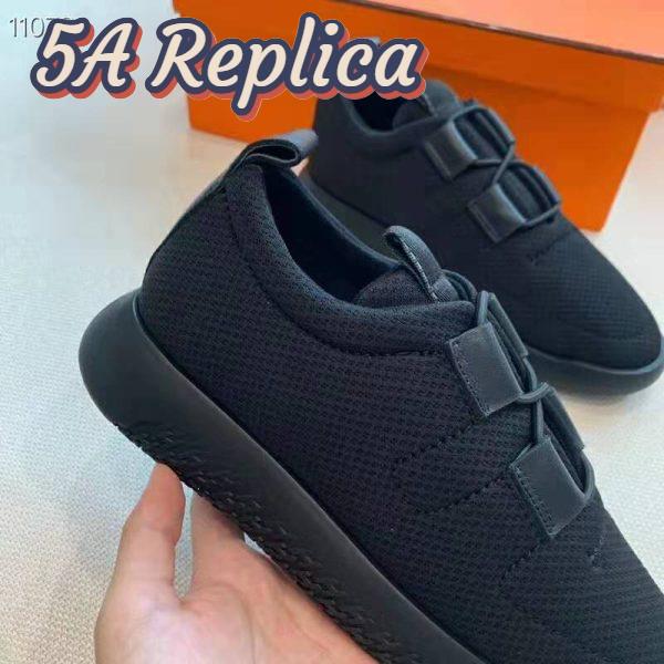 Replica Hermes Women Team Sneaker Double-Sided Technical Mesh Elasticated Laces-Black 8