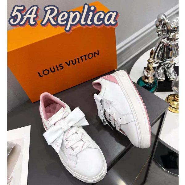 Replica Louis Vuitton Unisex LV Shoes Time Out Sneaker Rose Clair Pink Calf Leather Rubber Outsole 5