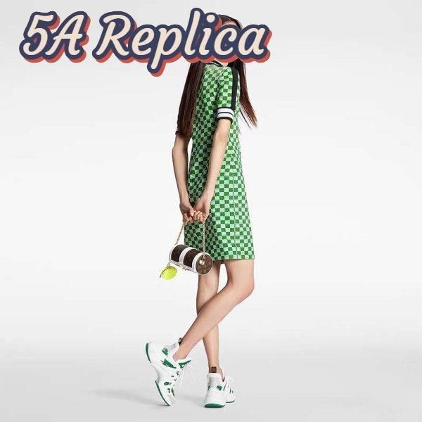 Replica Louis Vuitton Women LV Archlight Sneaker Green Monogram Velvet Oversized Rubber Outsole 11