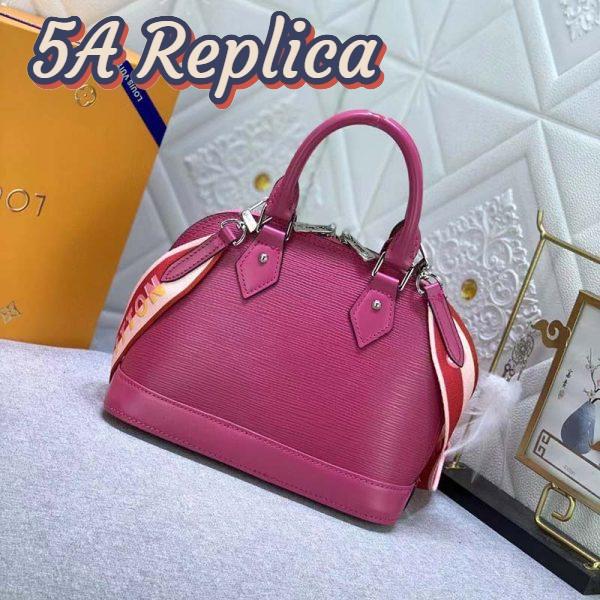 Replica Louis Vuitton LV Women Alma BB Handbag Pink Epi Grained Cowhide Leather 5