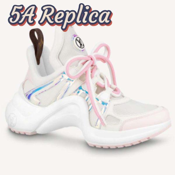 Replica Louis Vuitton Women LV Archlight Sneaker Pink Mix Materials Patent Monogram Canvas 2