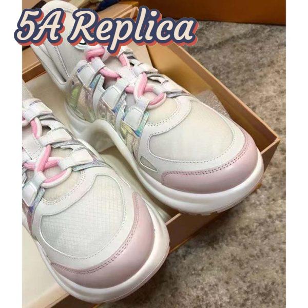 Replica Louis Vuitton Women LV Archlight Sneaker Pink Mix Materials Patent Monogram Canvas 8