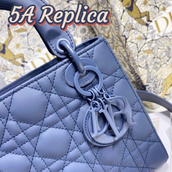 Replica Dior Women Small Lady Dior My Abcdior Bag Royal Blue Cannage Lambskin 6