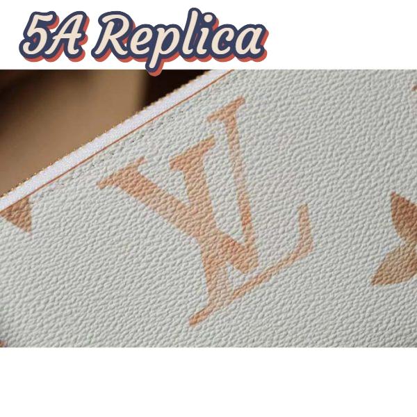 Replica Louis Vuitton LV Unisex Zippy Wallet Beige Monogram Coated Canvas Zip Closure 9
