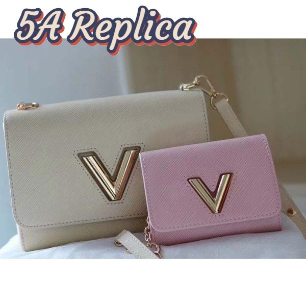 Replica Louis Vuitton LV Women Twist PM Handbag Taupe Brown Pink Epi Grained Cowhide 5