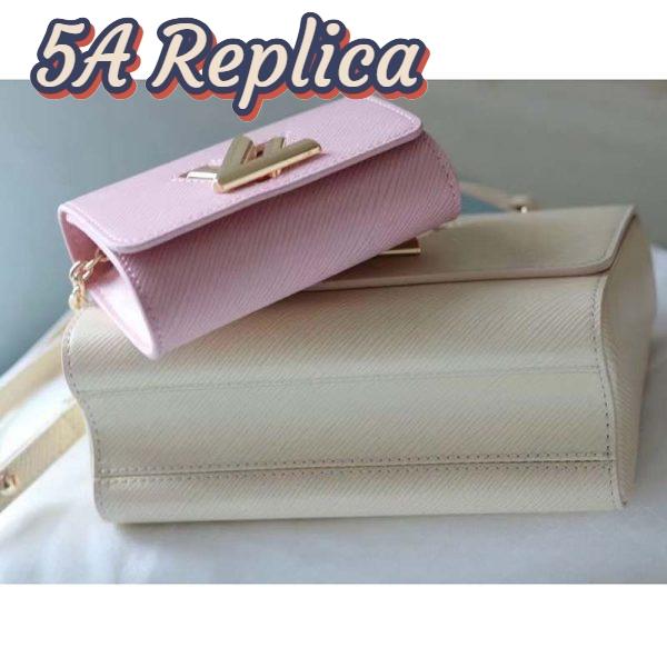Replica Louis Vuitton LV Women Twist PM Handbag Taupe Brown Pink Epi Grained Cowhide 7