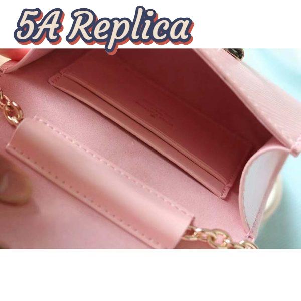 Replica Louis Vuitton LV Women Twist PM Handbag Taupe Brown Pink Epi Grained Cowhide 11
