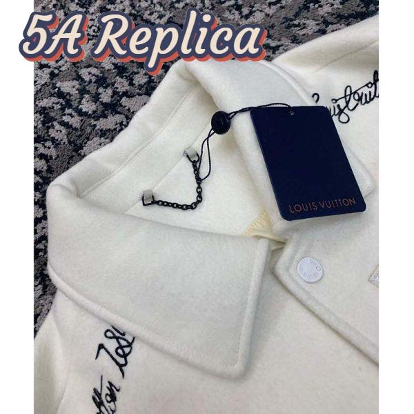 Replica Louis Vuitton LV Women Multi-Patches Mixed Leather Varsity Blouson LWG Calf White 8