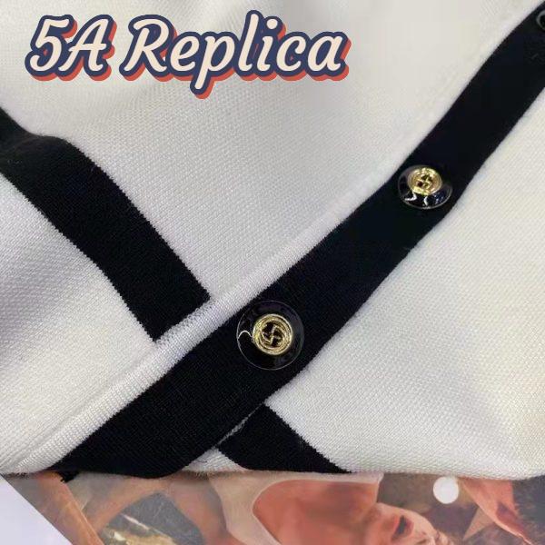 Replica Gucci GG Women Wool GG Piquet Jacquard Polo Shirt Interlocking G Embroidery 5
