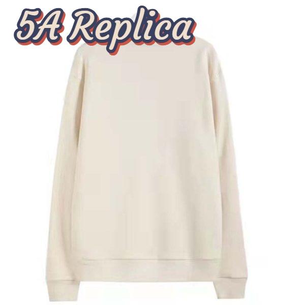 Replica Gucci Men Beverly Hills Cherry Print Sweatshirt Cotton Jersey Crewneck Puff Sleeves-White 4