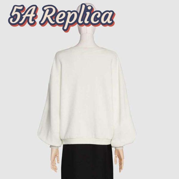 Replica Gucci Men Beverly Hills Cherry Print Sweatshirt Cotton Jersey Crewneck Puff Sleeves-White 6