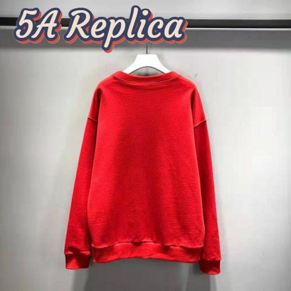 Replica Gucci Men Disney x Gucci Donald Duck Sweatshirt Cotton Crewneck Oversized Fit-Red 4