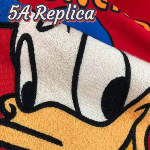 Replica Gucci Men Disney x Gucci Donald Duck Sweatshirt Cotton Crewneck Oversized Fit-Red 7