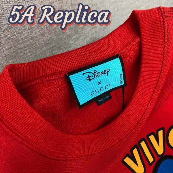 Replica Gucci Men Disney x Gucci Donald Duck Sweatshirt Cotton Crewneck Oversized Fit-Red 9