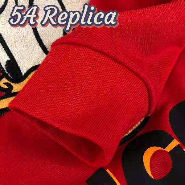 Replica Gucci Men Disney x Gucci Donald Duck Sweatshirt Cotton Crewneck Oversized Fit-Red 10