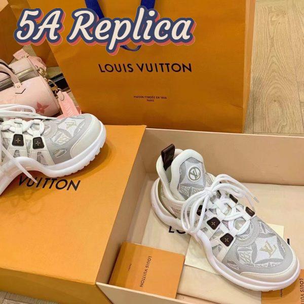 Replica Louis Vuitton Women LV Archlight Sneaker Since 1854 Beige Jacquard Textile 8