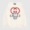 Replica Gucci Men Doraemon x Gucci Cotton Sweatshirt Crewneck Oversized Fit-White