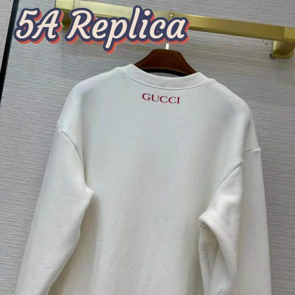 Replica Gucci Men Doraemon x Gucci Cotton Sweatshirt Crewneck Oversized Fit-White 6