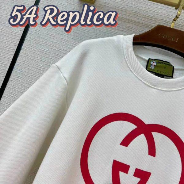 Replica Gucci Men Doraemon x Gucci Cotton Sweatshirt Crewneck Oversized Fit-White 9