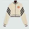 Replica Gucci Men GG Cable Knit Bomber Jacket Off-White Cable Knit Wool 16