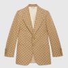 Replica Gucci Men GG Cable Knit Bomber Jacket Off-White Cable Knit Wool 15