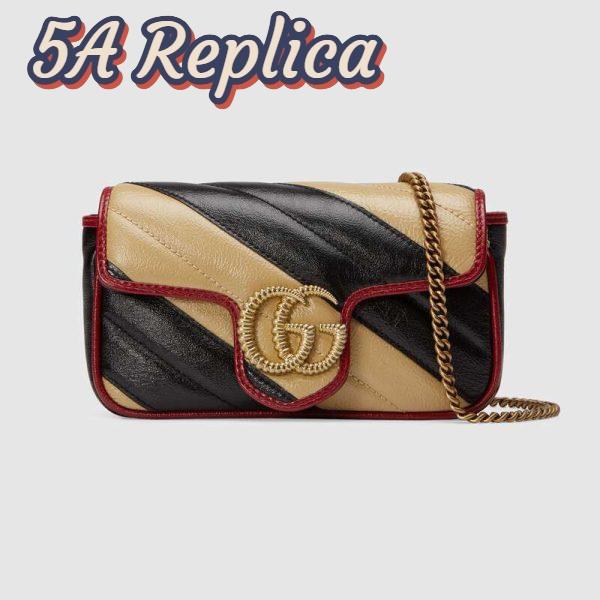 Replica Gucci GG Women GG Marmont Super Mini Bag in Diagonal Matelassé Leather