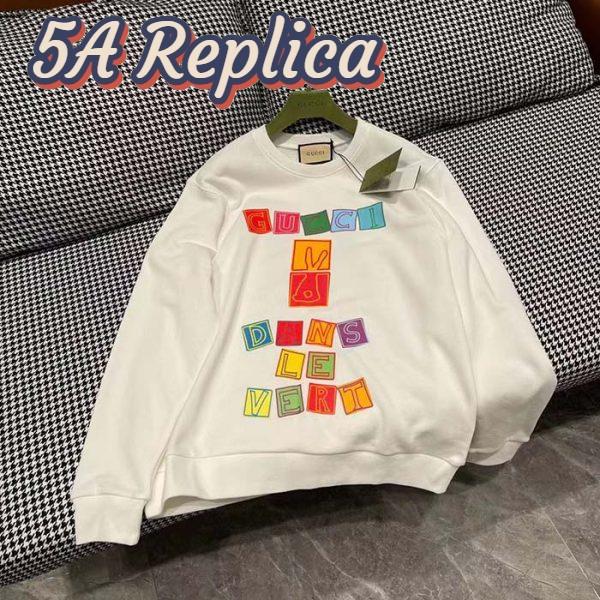 Replica Gucci Men GG Cotton Jersey Sweatshirt Crewneck Rib Cotton Long Sleeves 5