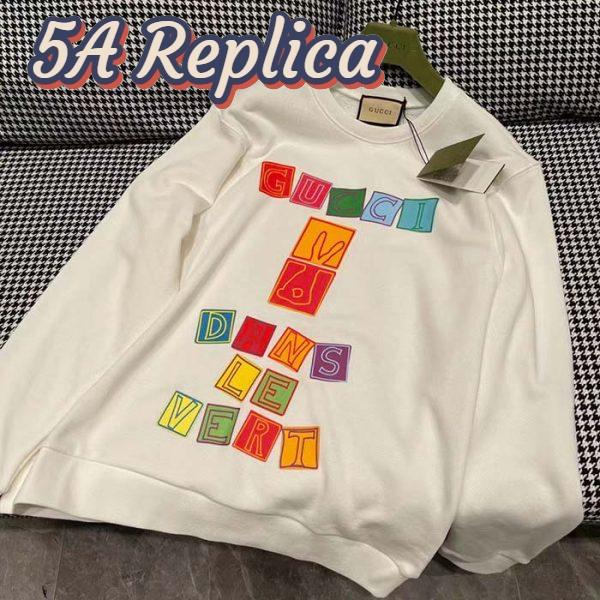 Replica Gucci Men GG Cotton Jersey Sweatshirt Crewneck Rib Cotton Long Sleeves 6