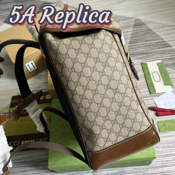 Replica Gucci Unisex Medium Backpack Interlocking G Beige Ebony GG Supreme Canvas 4
