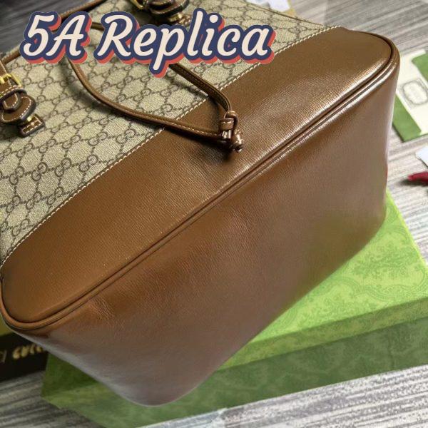 Replica Gucci Unisex Medium Backpack Interlocking G Beige Ebony GG Supreme Canvas 9