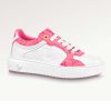 Replica Louis Vuitton Women LV Time Out Sneaker White Debossed Calf Leather Recycled Monogram Nylon 12